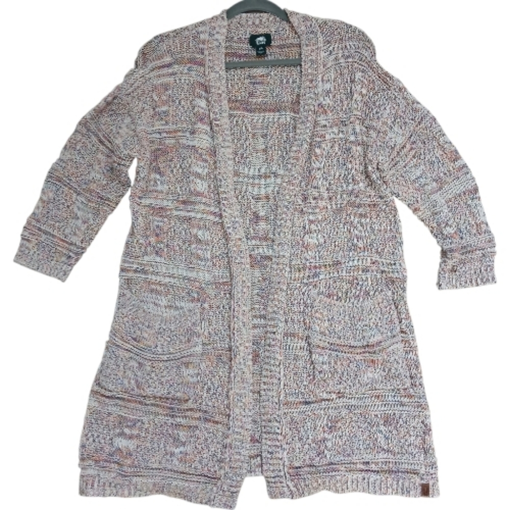 Roots Multi-Color Confetti Knit Open Front Cardigan - Small - Picture 2 of 12